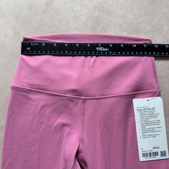 Lululemon Align HR pant 25" • size 6 • NWT • Pink - Picture 3 of 6